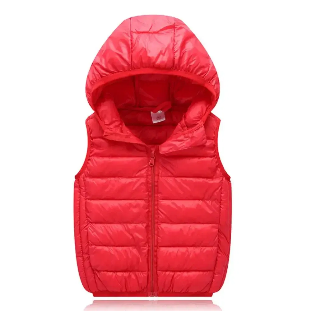 Color: Blue, Kid Size: 8T - Fall Solid Waistcoat Children Outerwear Winter Coats Kids Clothes Warm Boys and Girls Hooded Vest for Age 2-12 Years Old