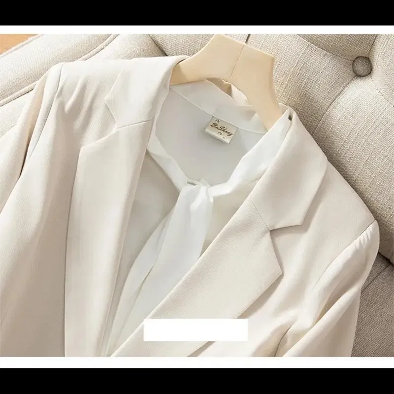 Color: Blue, Size: XXXL, Ships From: CHINA - High End Office Professional Women's Blazer Pants 2-Piece Set Fall Fashion Long Female Jacket Over Business Suit Casual Trousers