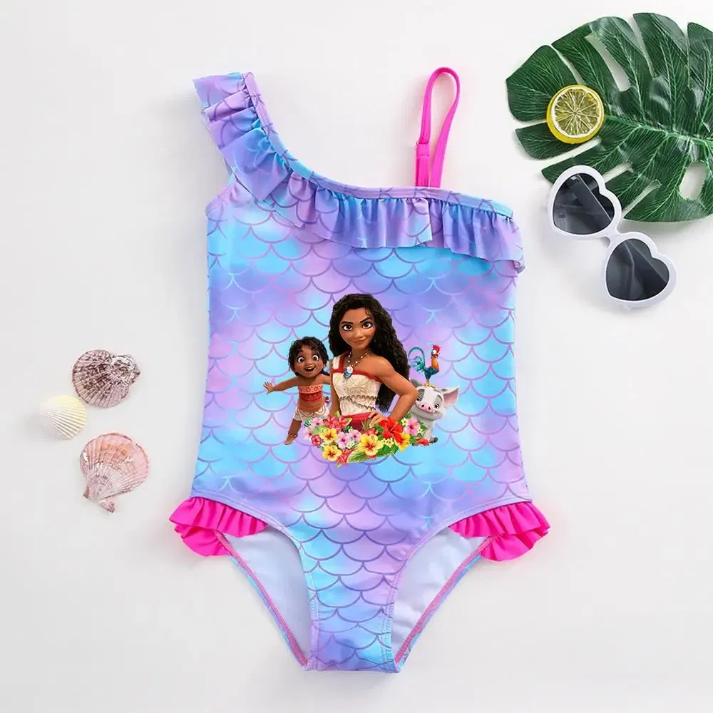 Color: Silver, Kid Size: 18M - Moana Baby Girl Mermaid Fish Scale Print Swimsuit One-Piece Swimwear Toddler Bathing Suit Beach Outfit