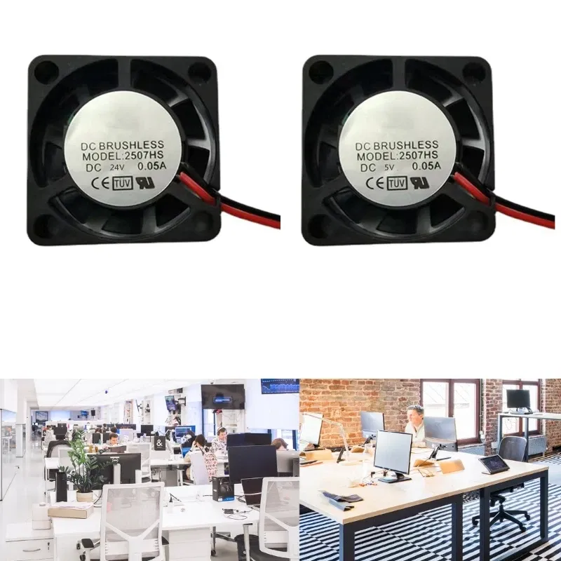 Color: Black, Blade Color: black, RGB Support: NO RGB - 2507 Mini Brushless Cooling Fan 5V/12V/24V Hydraulic Bearing Heatsink Heat Dissipation Radiator