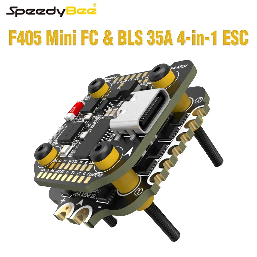 Color: Red - SpeedyBee F405 Mini Stack Flight Controller FC BLS 35A V2 3-6S 20x20 4-in-1 ESC Dual BECs for RC FPV Racing Drone