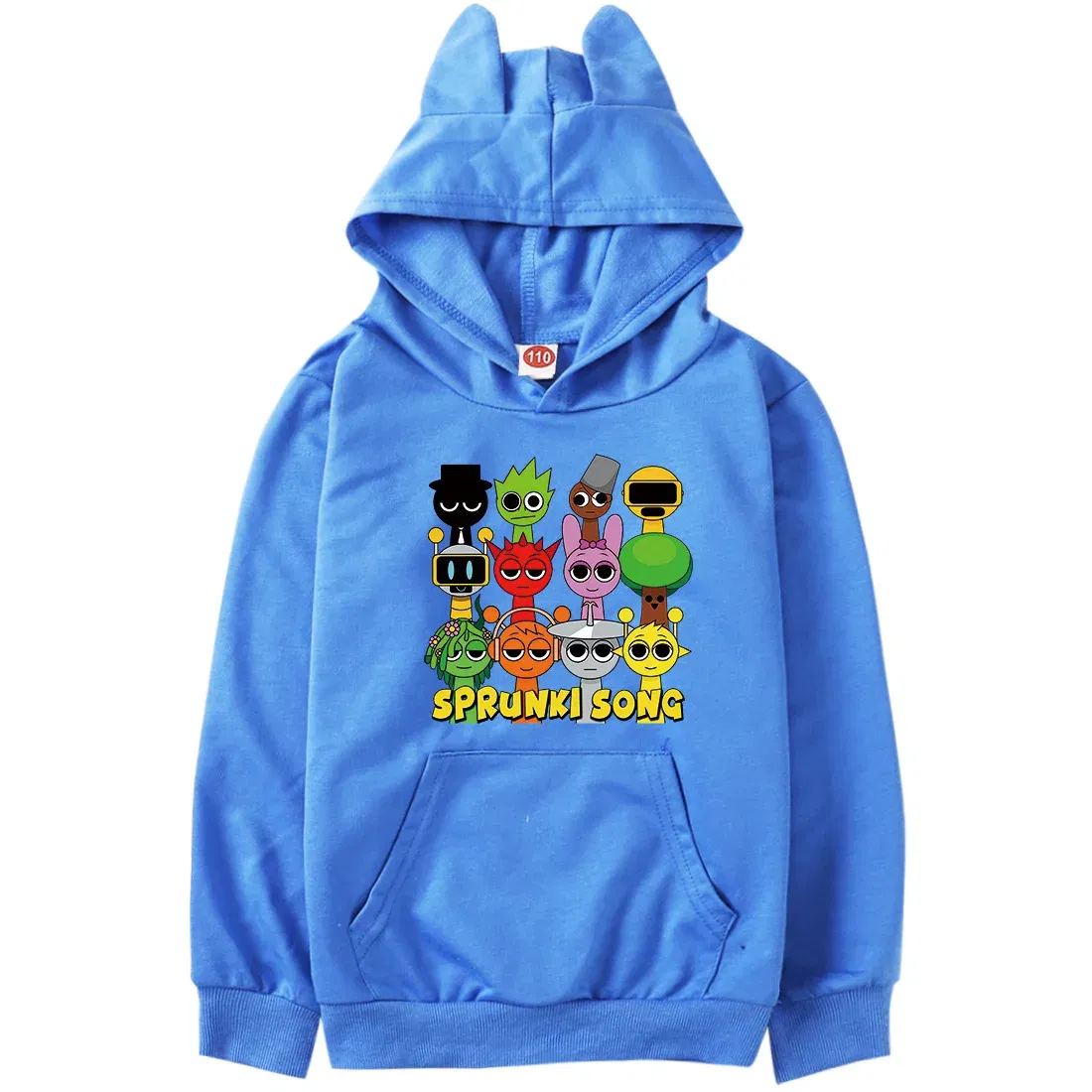 Color: Gold, Kid Size: 6 - Sprunki Hoodie Kids Game Incredibox Clothes Baby Girls Cartoon Hooded Sweatshirt Teen Boys Spring Fall Sweater Children Clothing
