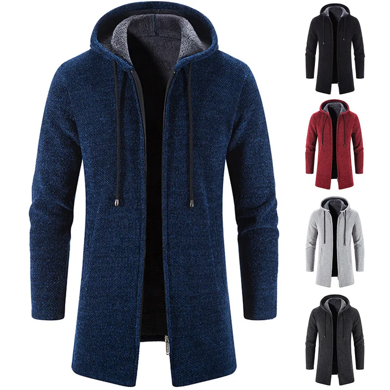 Color: Blue, Size: XXXL - 2025 New Autumn Men's Long Sleeve Sweatshirts for Men with Zipper Hooded Mens Oversize Winter Top Jacket Coat Warm Streetwear