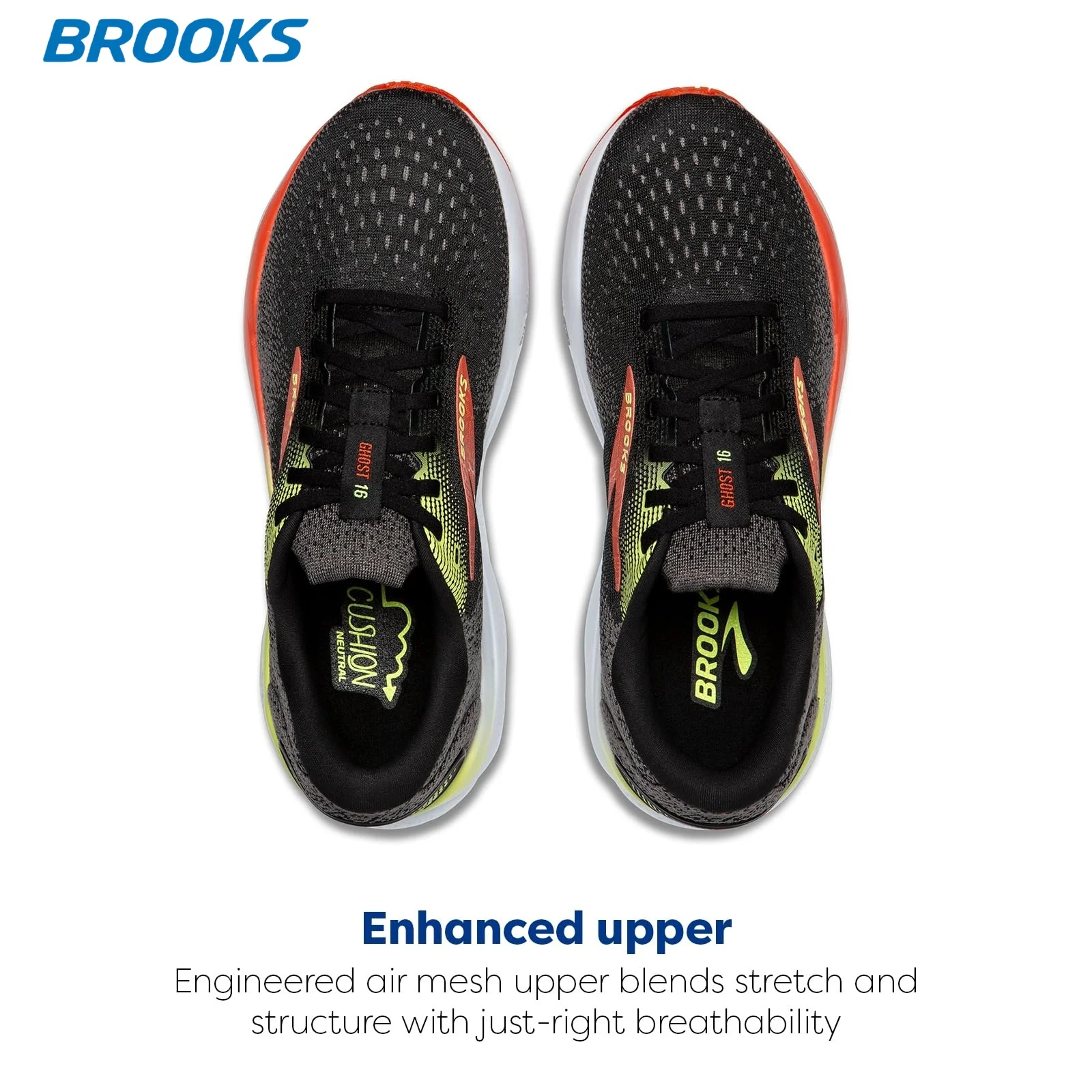 Color: Champagne, Shoe Size: 43 - Brooks Men?™s Casual Sneakers Ghost 16 Neutral Running Shoes Breathable Wear Resistant Low-top Non-slip Sports Training Shoes