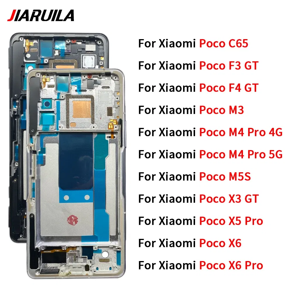 Color: Yellow - LCD Screen Middle LCD Front Frame Housing Bezel Plate Panel Chassis For Xiaomi Poco C65 X3 F3 F4 GT M3 M4 Pro 4G 5G M5S X5 X6