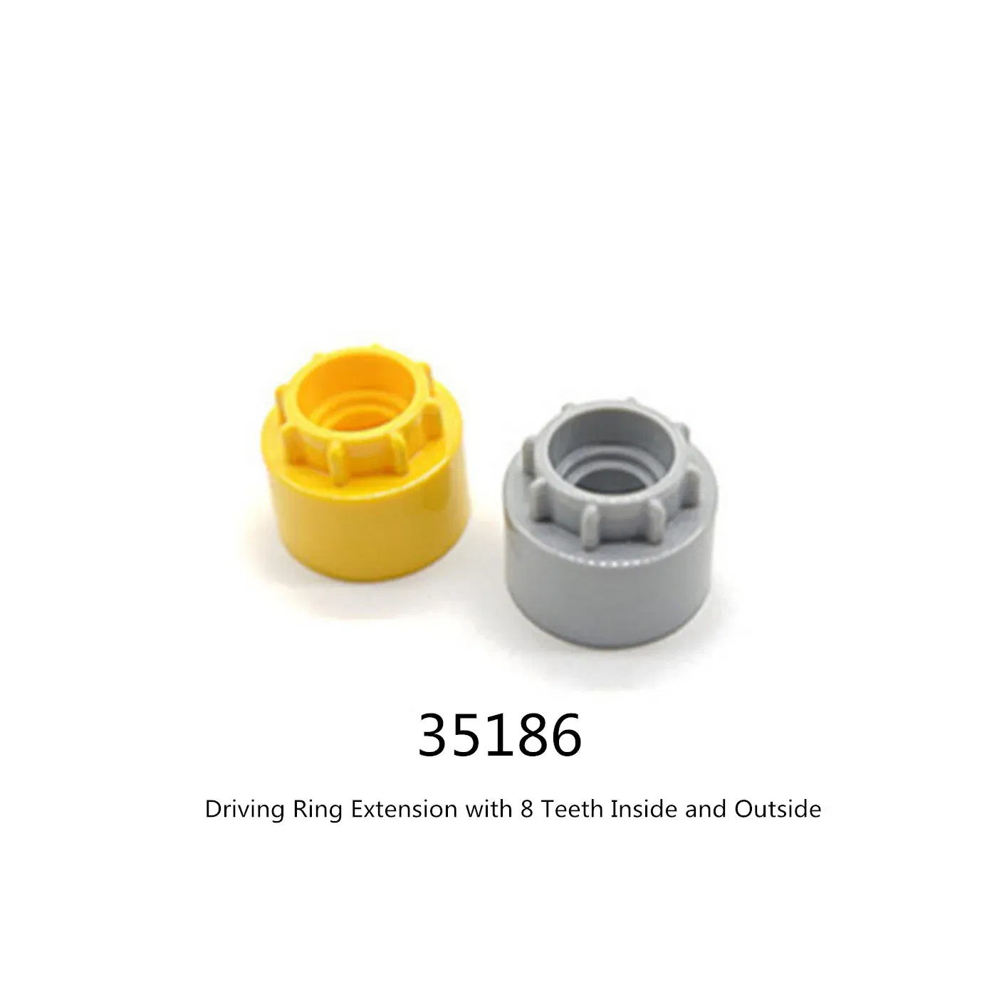 Color: Light Grey - 1 Pcs Building Blocks 35186 Driving Ring Extension with 8 Teeth Inside and Outside Brick Collections Bulk GBC MOC Set