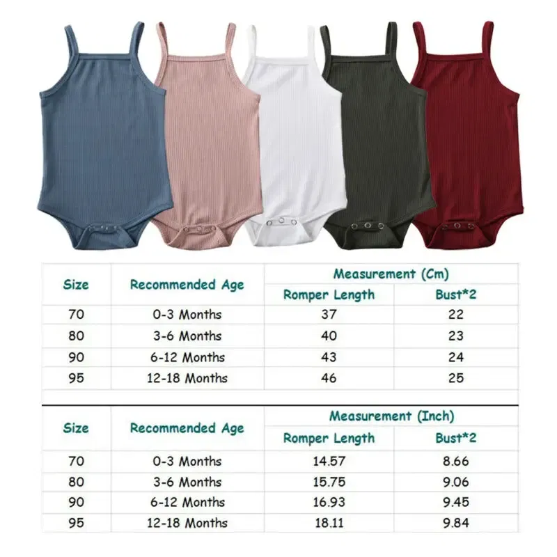 Color: Beige, Kid Size: 12M - 2020 Infant Baby Square Collar Bodysuits Newborn Baby Boy Girl Sling Romper Bodysuit Jumpsuit Outfit Clothes Set