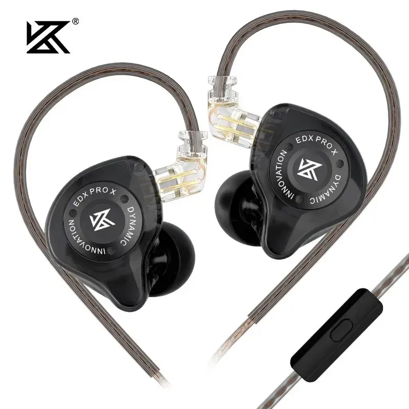 Color: Red - KZ EDX PRO X Wired Earphones HIFI Stereo Bass Music Earbuds In Ear Sport Headphones Noise Cancelling Gaming Headset