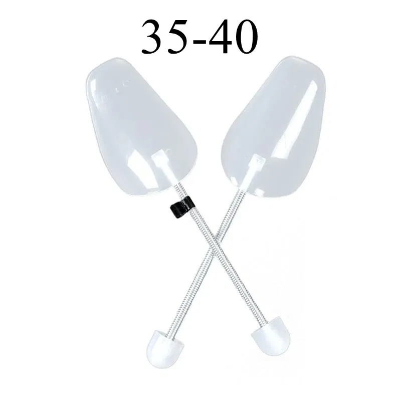 Color: Beige - 1Pair Spring-loaded qualitative shoe stretcher Anti-deformation Inner support Shoes expander Shaping Anti Wrinkle Shoe Lasts