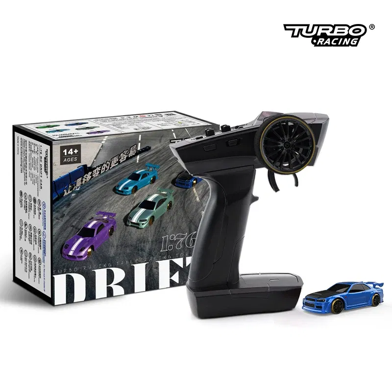 Color: WHITE - TURBO RACING C61 C62 C63 C64 C74 1/76 MINI RC Electric Remote Control Model Car Drift Racing Adult Desktop Toys