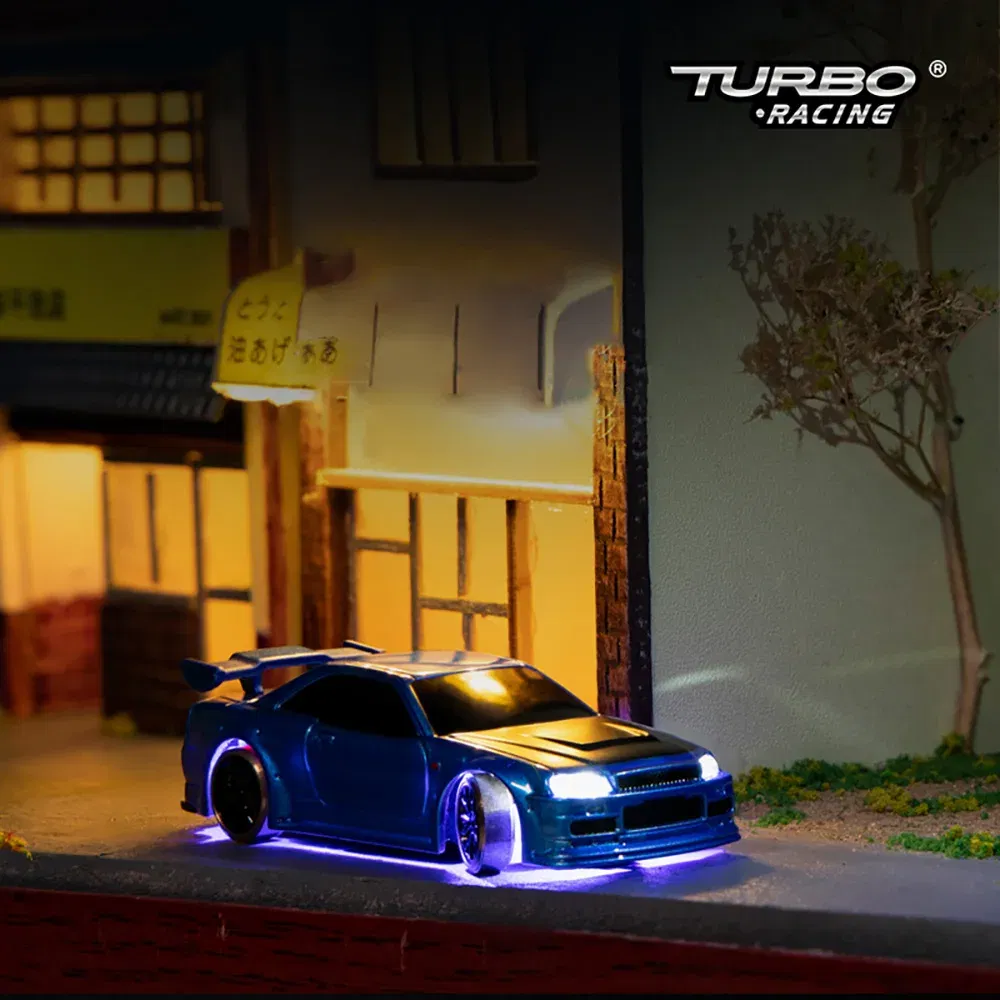 Color: WHITE - TURBO RACING C61 C62 C63 C64 C74 1/76 MINI RC Electric Remote Control Model Car Drift Racing Adult Desktop Toys