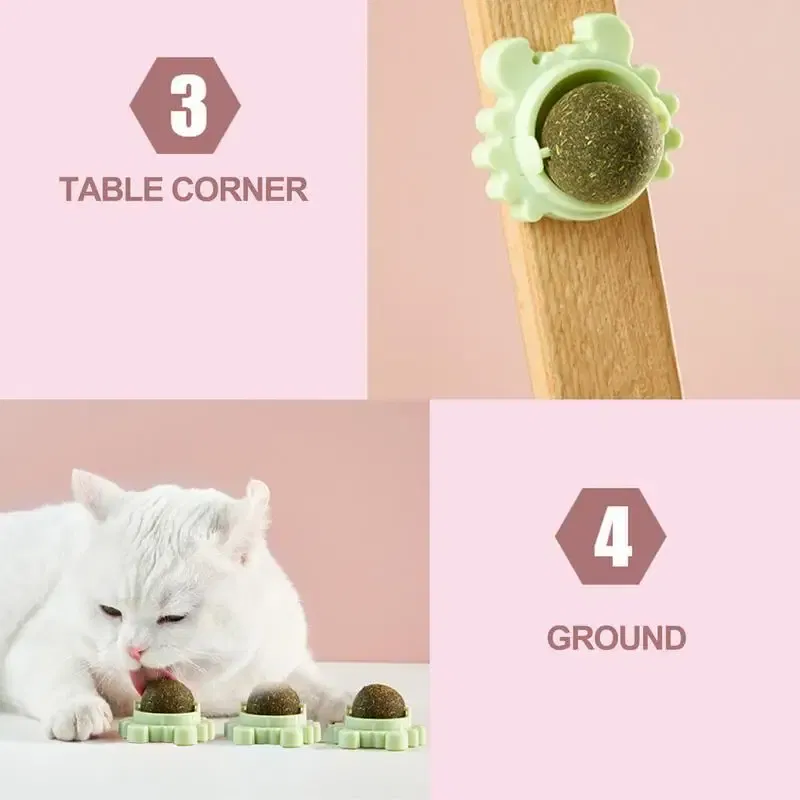Color: Blue, Ships From: CHINA - Catnip Wall Ball Safe Edible Cat Licking Toy Cat Chew Toy Teeth Cleaning Cat Bite Toy Removable Catnip Licking Toys For Cats
