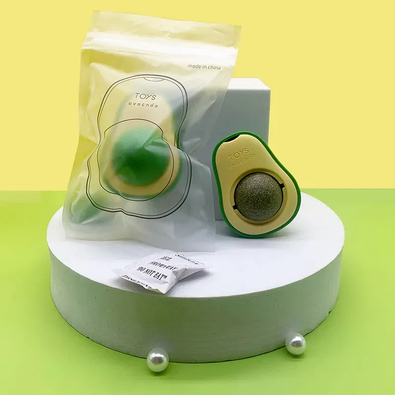 Color: green, Ships From: CHINA - Cat Licking Toys Natural Catnip Wall Stickers Avocado Style Galls Fruit Cat Treats Clean Intestinal Cleansing Tune Cat Grass