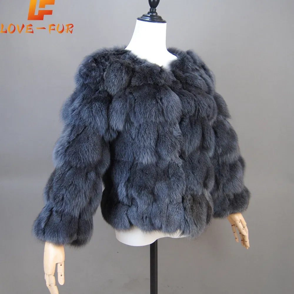 Color: Beige, Size: 4XL - 2025 New Style Real Fur Coat 100% Natural Fur Jacket Female Winter Warm Leather Fox Fur Coat High Quality Fur Vest
