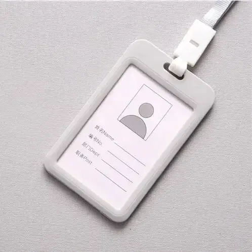 Color: Pink - Unisex Colorful Employee Id Case with Lanyard Double Side Id Credit Card Holder Access Bus Card Case Badge Holder Card Sleeve