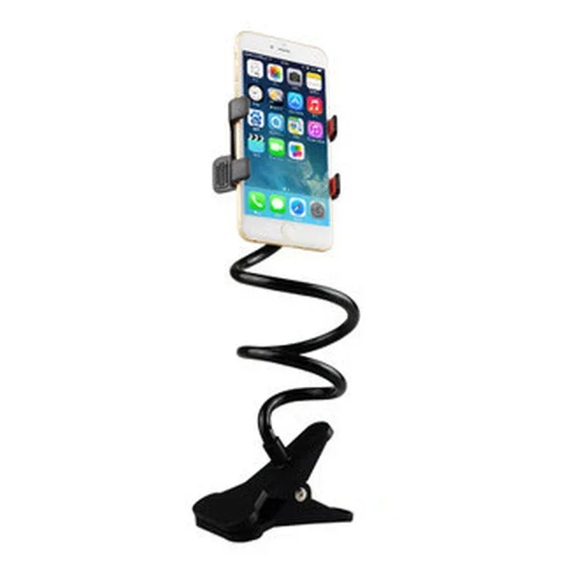 Color: black - 360 Clip Mobile Phone Holder Stand Portable Flexible Lazy Bed Desktop Bracket Smartphones Desk Bed Mount Stand Base Support 70cm