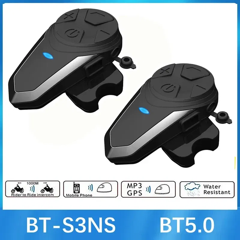Color: WHITE - BT-S3NS Motorcycle Helmet Intercom Moto Helmet BT5.0 Headset Waterproof Intercomunicador BT Interphone FM