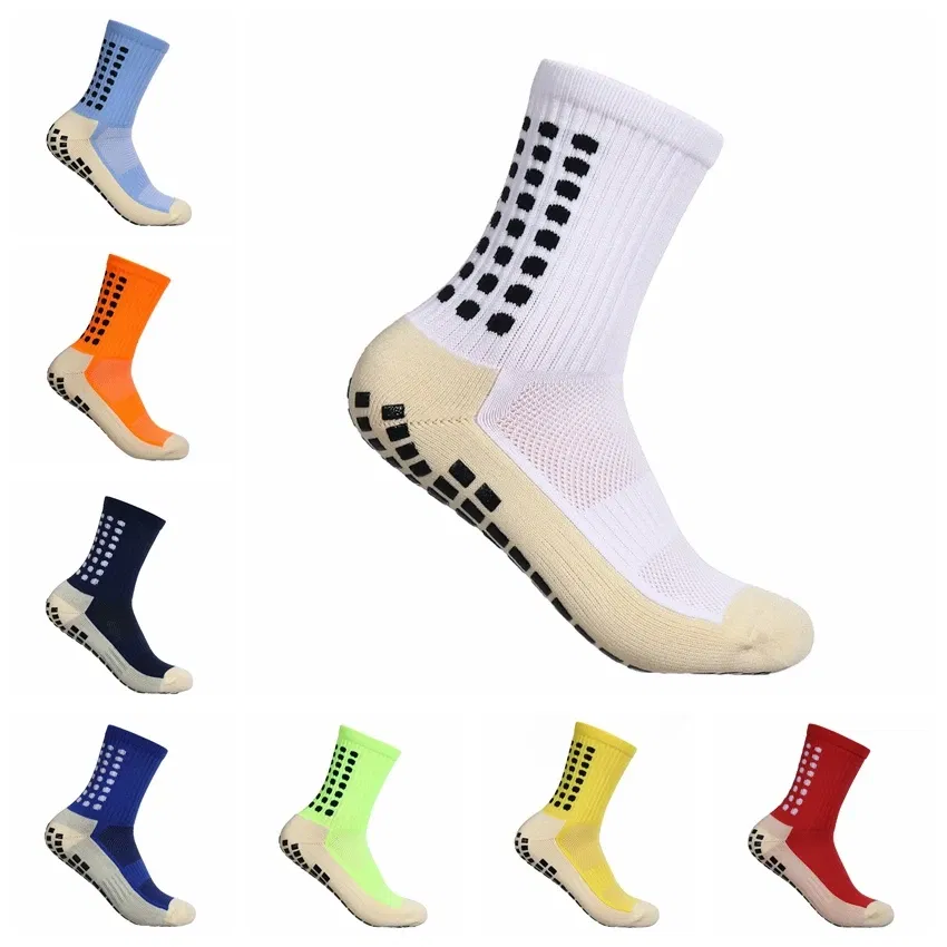 Color: Clear - Anti-slip Soccer Women Men Outdoor Sport Grip Football Yoga Socks