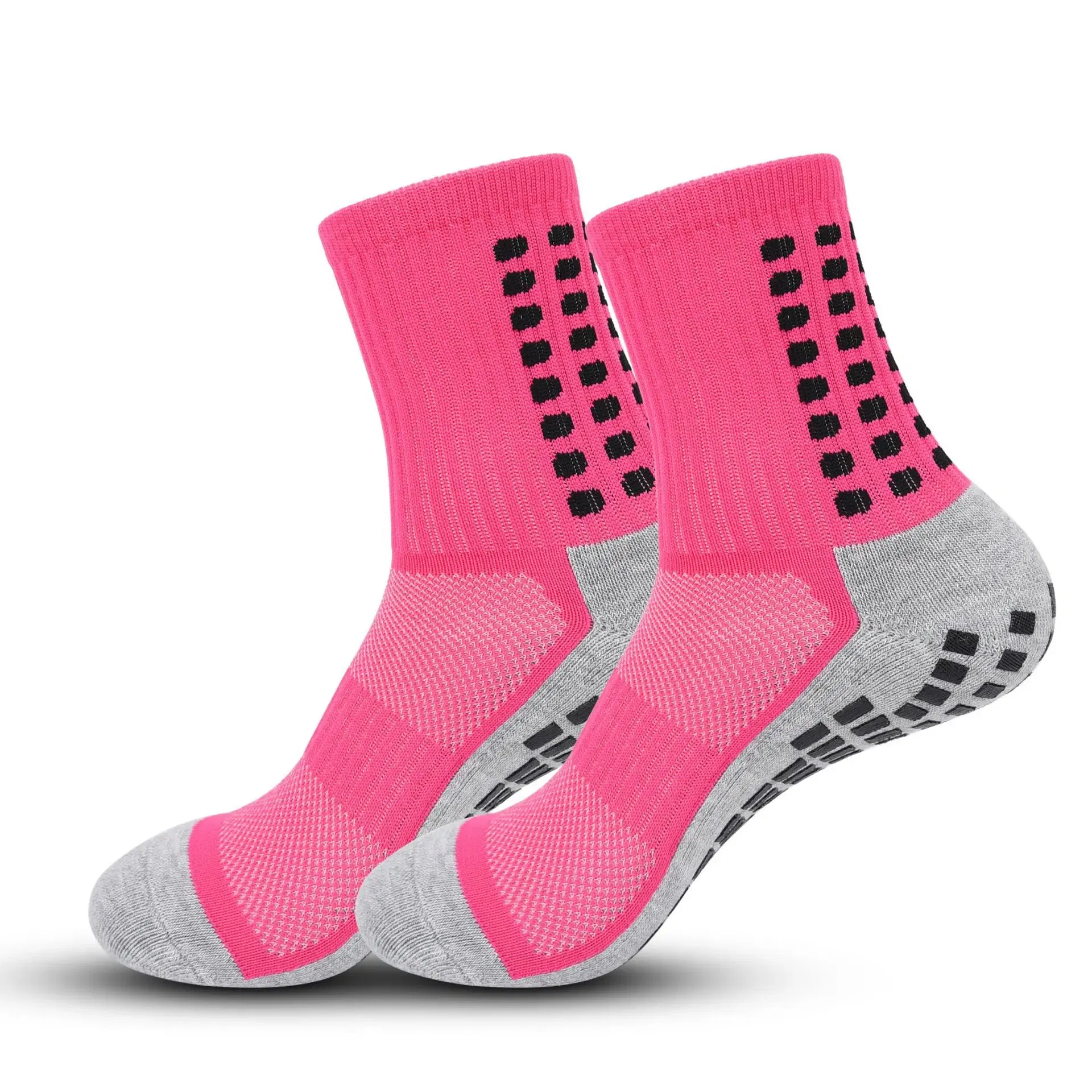 Color: Clear - Anti-slip Soccer Women Men Outdoor Sport Grip Football Yoga Socks