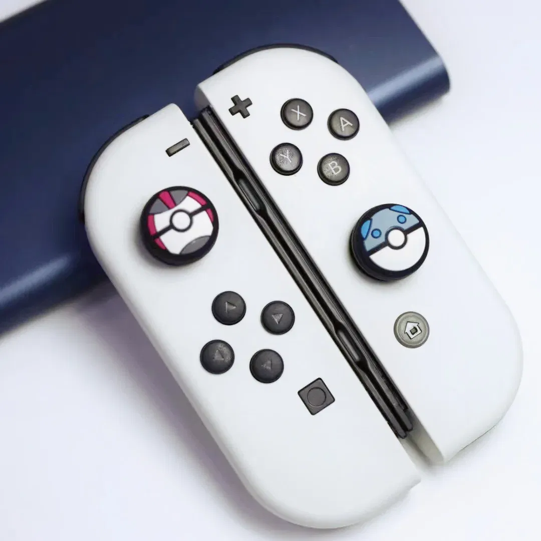 Color: green - 8pcs Cartoon Silicone Analog Thumb Grip Caps Compatible with Nintendo Switch OLED/Switch Lite/Switch Joystick Protective Cover