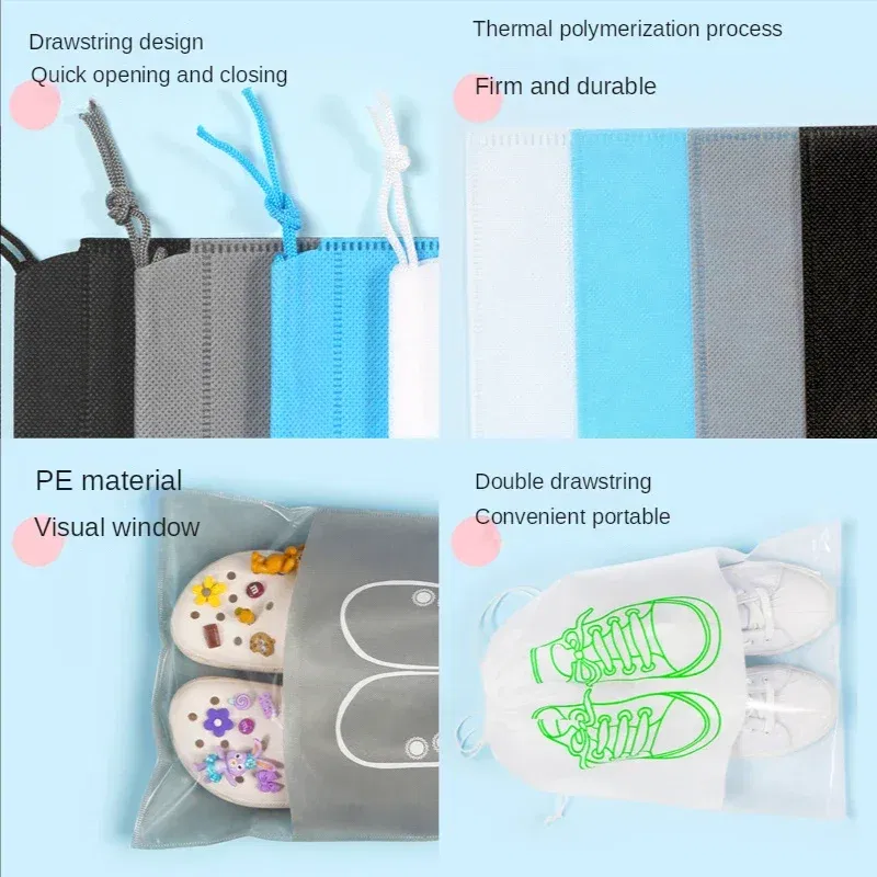 Non-woven Drawstring Bags Sports Travel Dust-proof Storage Bags Polyester Drawstring Bags Fast Shipping