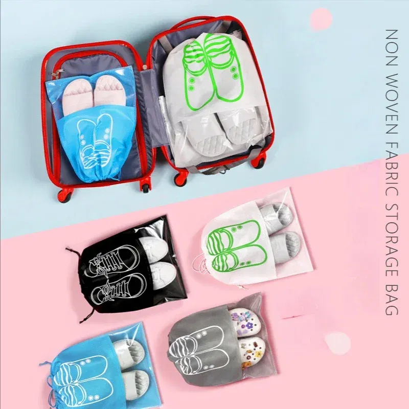 Non-woven Drawstring Bags Sports Travel Dust-proof Storage Bags Polyester Drawstring Bags Fast Shipping