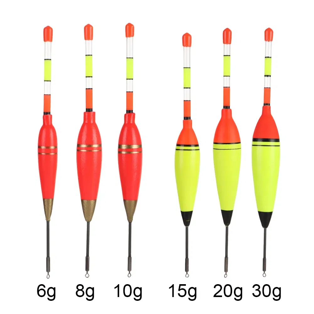 Color: Yellow - 5g/8g/10g/15g/20g/30g EVA Foam Luminous Fishing Float High Quality Plastic Long Vertical Night Lighting Fishing Floats Bobber