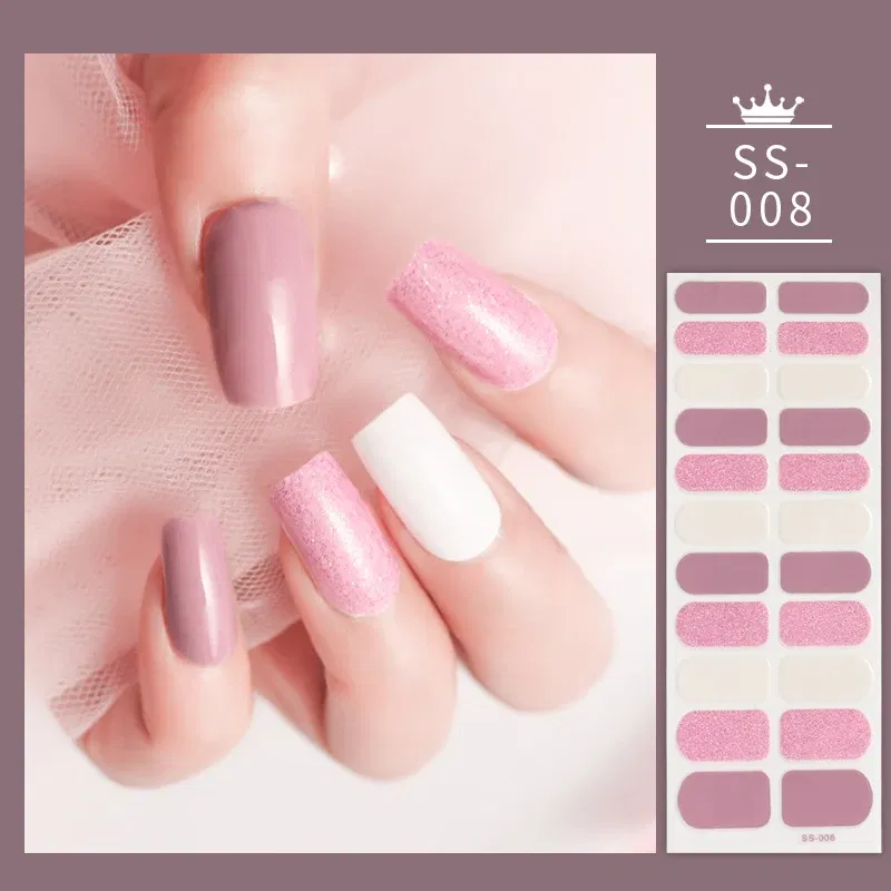 Color: Desert Camouflage - 22 Tips Blue and White Shiny Speckles Nail Art Sticker Full Cover Nail Stickers Last Update Nail Wraps Lot Sticker for Nails