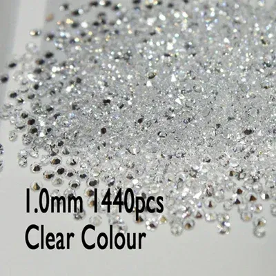 Color: transparent - 1440pcs Shiny Crystal AB Mini Pixie Nail Rhinestones Glitter 3D Micro Diamonds for Nails Art DIY Accessories