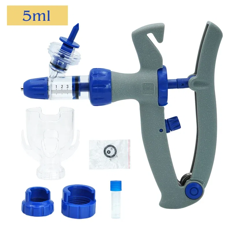 Color: green - 1-10ml Automatic Veterinary Continuous Syringe Animal Injection Adjustable Vaccine for Livestock Pig Cattle Sheep Chicken