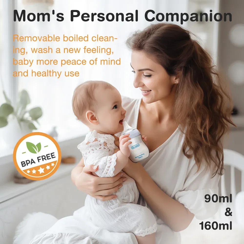 Color: Red - Dr.isla Glass Bottles Newborn Feeding Bottles 80ML/160ML Baby Bottle Anti-flatulence Milk Feeding Bottles Infant BPA free
