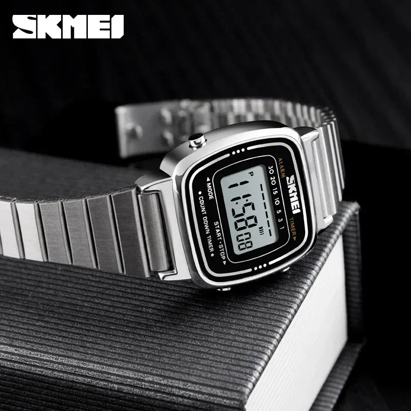 Color: Brown, Ships From: CHINA - SKMEI1901 Women Top brands Luxury 3Bar Waterproof Ladies Watches Small Dial Digital Watch Relogio Feminino Fashion Sport Watch