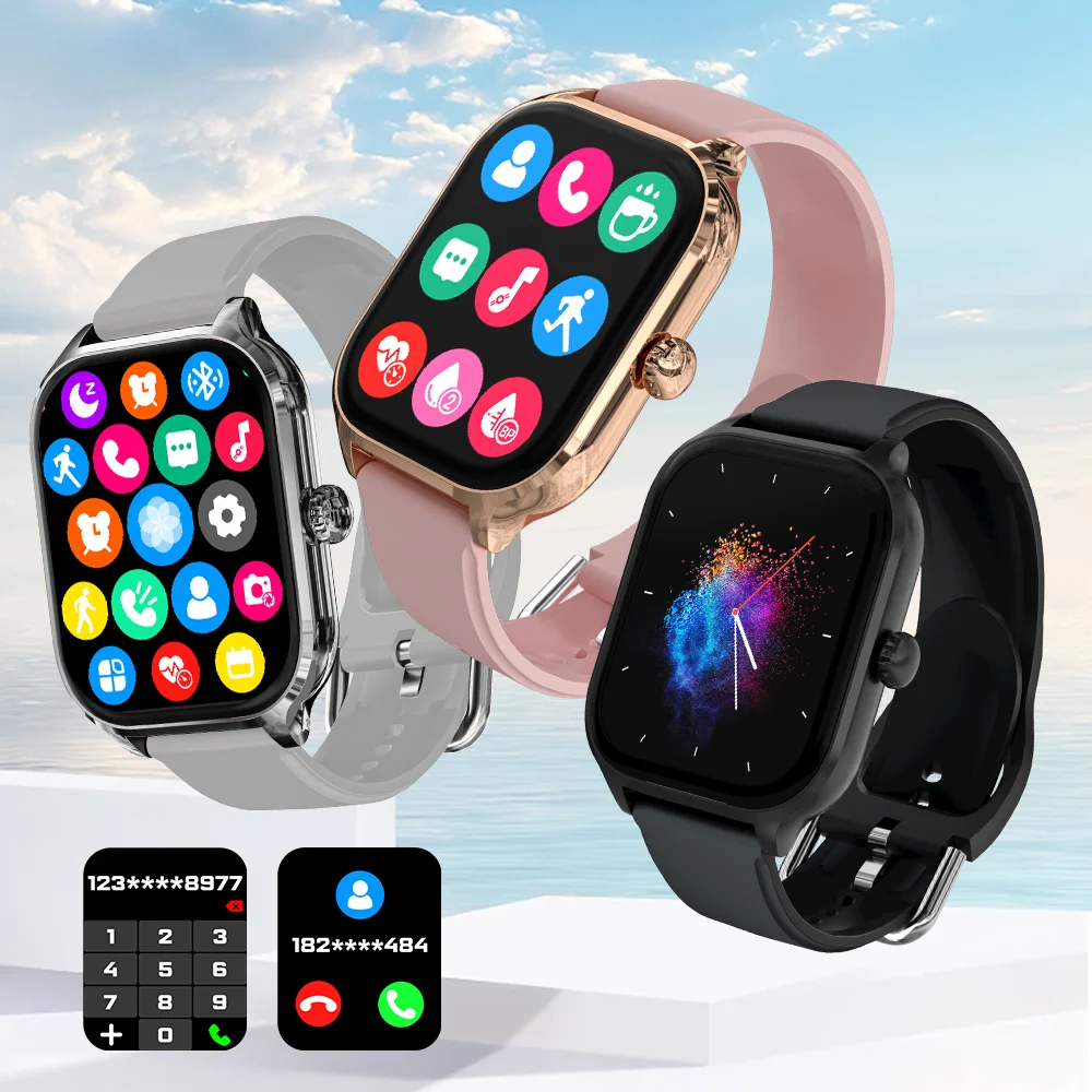 Color: Red - LAXASFIT H9 and H6 Smartwatch Dial to Answer Calls Calorie Tracking Heart Rate Blood Oxygen Monitoring Bluetooth Smart Watch