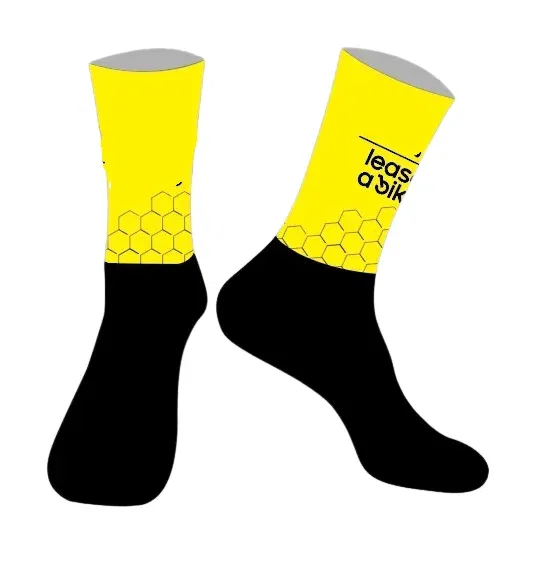 Color: Yellow, Size: M - LASER CUT ONE PAIR 2024 JUMBO TEAM Cycling Socks Antislip Bike Racing MITI Breathable FOR Men and Women