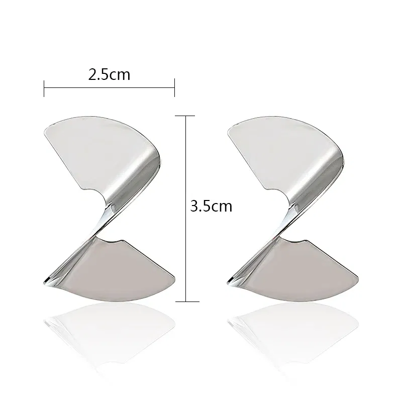Metal Color: Antique Silver Plated - Gold Color Metal Drop Earrings Irregular Hollow Heart Pendants Earrings Twisted Geometric Personality Earrings for Women