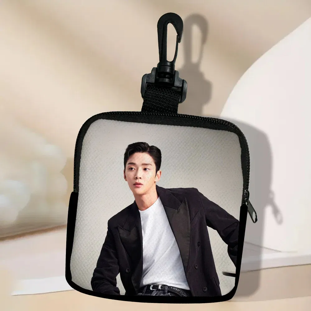 Color: light yellow - SF9 Rowoon Zipper Coin Purse Women's Simple Handbag Card Package Coin Bag Purse Key Earphone Pouch 3.3