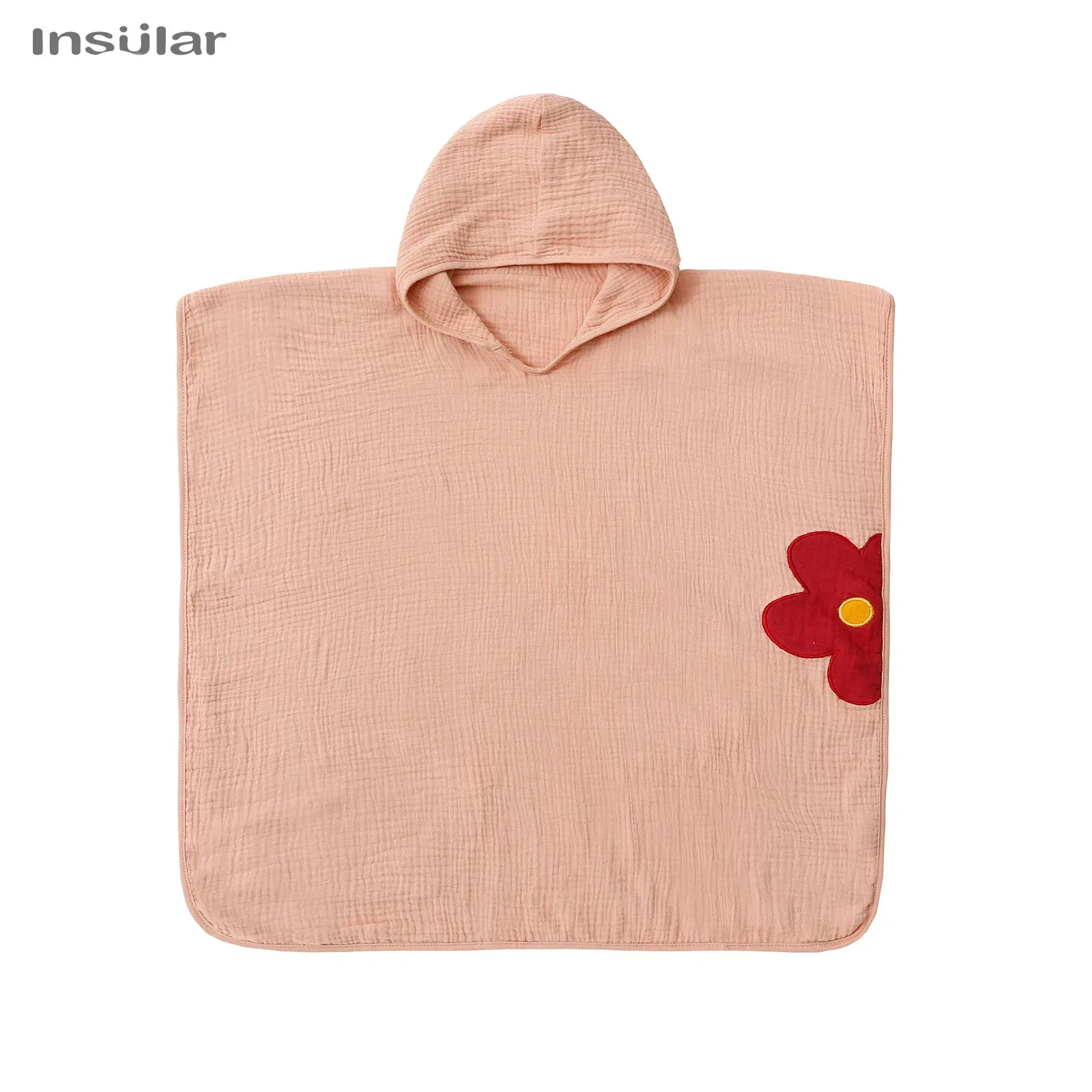 Color: Blue - Muslin Baby Hooded Poncho Towel Children's Hooded Bath Towel Soft Kids Beach Bathing Stuff Infant Washcloth
