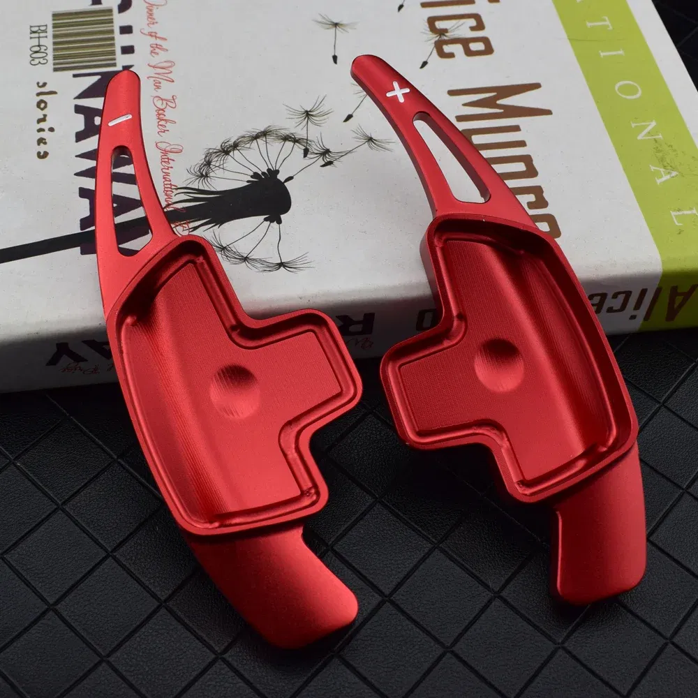 Color Name: Red - 2PCS Aluminum Car Steering Wheel Paddle Shifter Extension For Mercedes Benz A B C E GLE Class W176 W205 W246 C117 W218