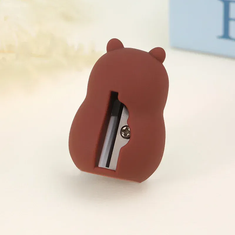 Color: Orange - Capybara Pencil Sharpener Cartoon PVC Pencil Sharpener Flexible Portable Students Stationery Supplies Teacher Rewards Gift