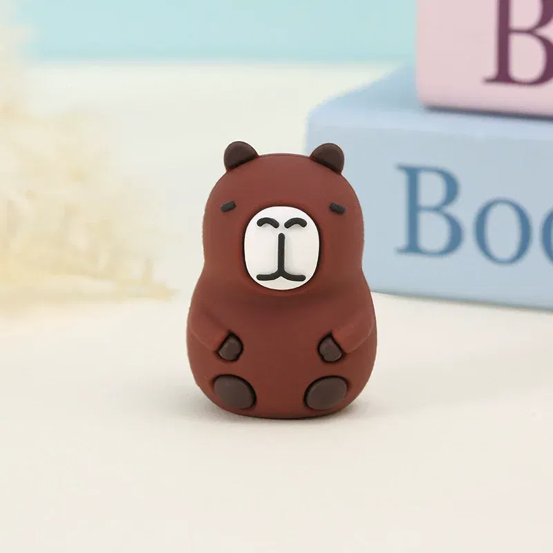 Color: Orange - Capybara Pencil Sharpener Cartoon PVC Pencil Sharpener Flexible Portable Students Stationery Supplies Teacher Rewards Gift