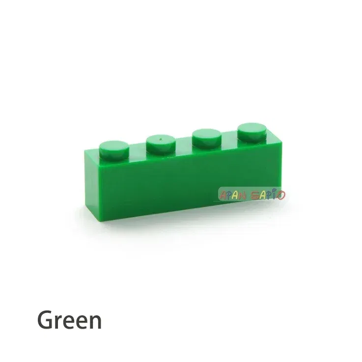 Color: GRAY - 200pcs 1x4 Dots DIY Building Blocks Thick Figures Bricks Educational Creative Toys for Children Size Compatible With 3010