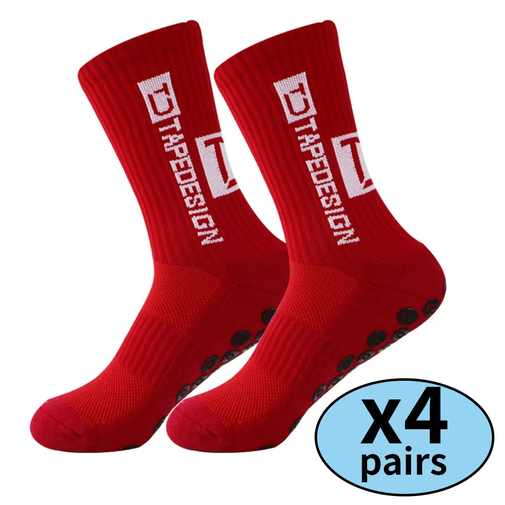 Color: Neon - 4 pairs of new non slip football socks, basketball socks, yoga socks, sports socks, outdoor sports socks
