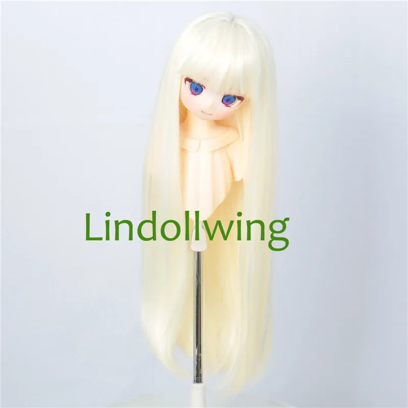 Color: plum - 1/3 BJD Wig Pullip Dal DD Dollfie Doll Wig 8-9 inch Long Collection Wig