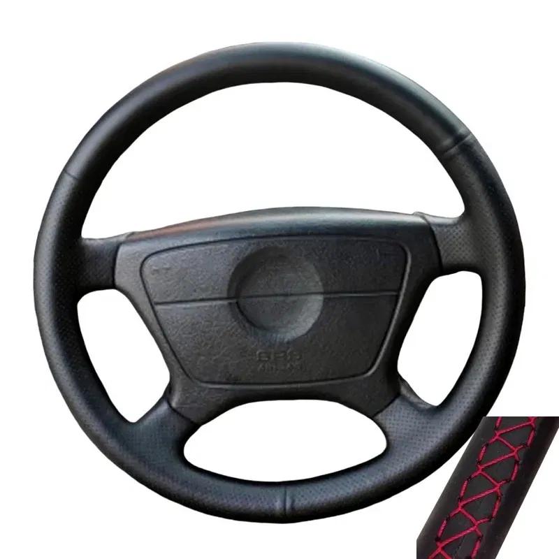 Color Name: Silver - Perforated Microfiber Leather Braiding Car Steering Wheel Cover for Mercedes Benz C-Class W202 CL-Class C140 E-Class W210