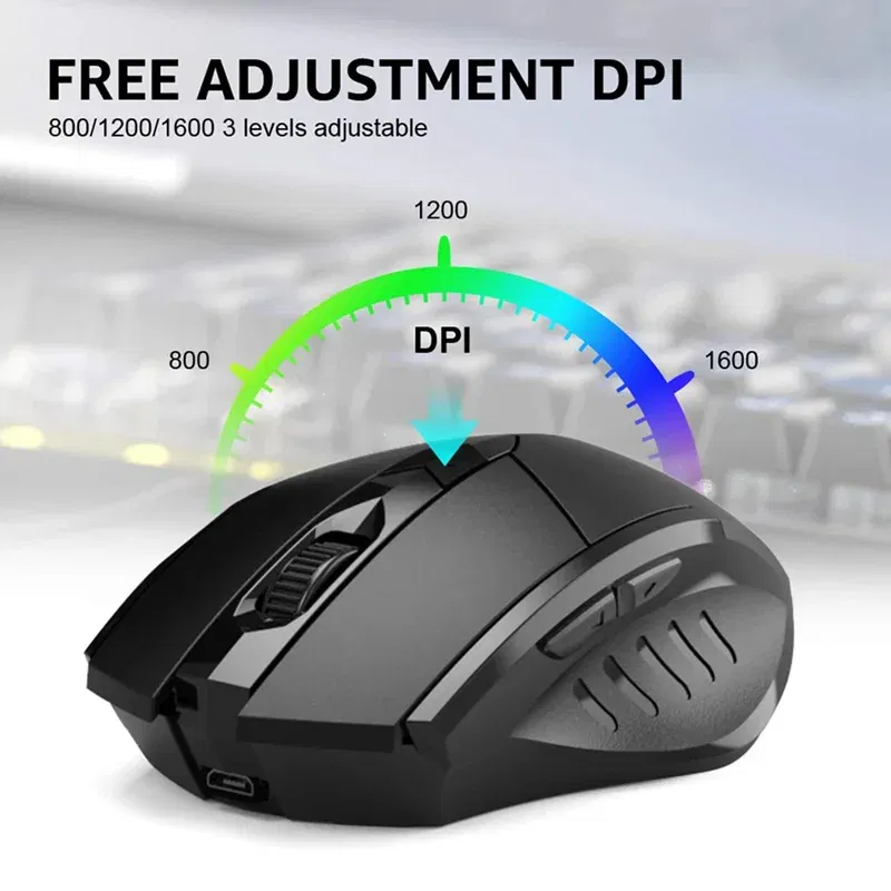 Color: green - Inphic Rechargeable Wireless Mouse Ergonomic Bluetooth 5.0 2.4G Mice Office Mute Mouse For MacBook Tablet Laptops Computer PC