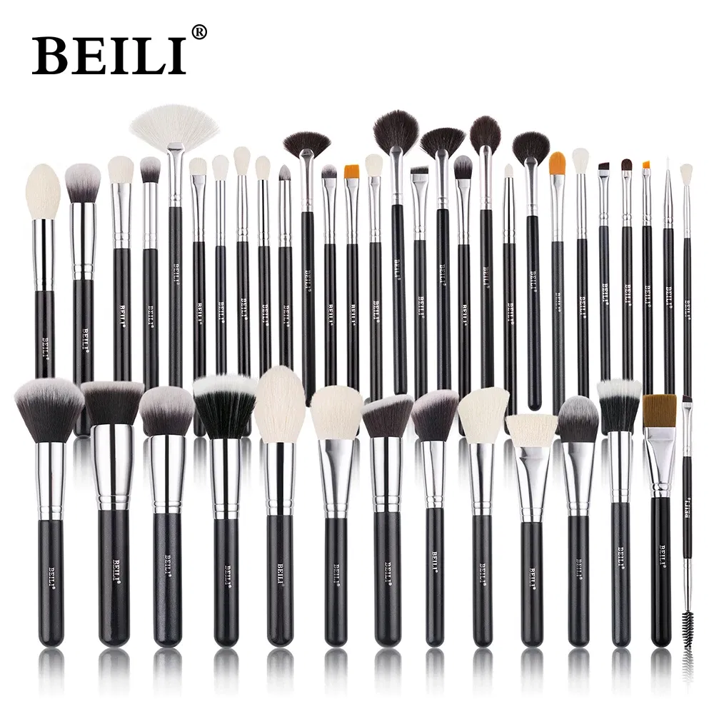 Handle Color: black, Ships From: CHINA - BEILI Makeup Brush Set with Holder 30-42Pcs Professional Foundation Powder Blush Eyeshadow Blending Brushes Kit Make Up Tools