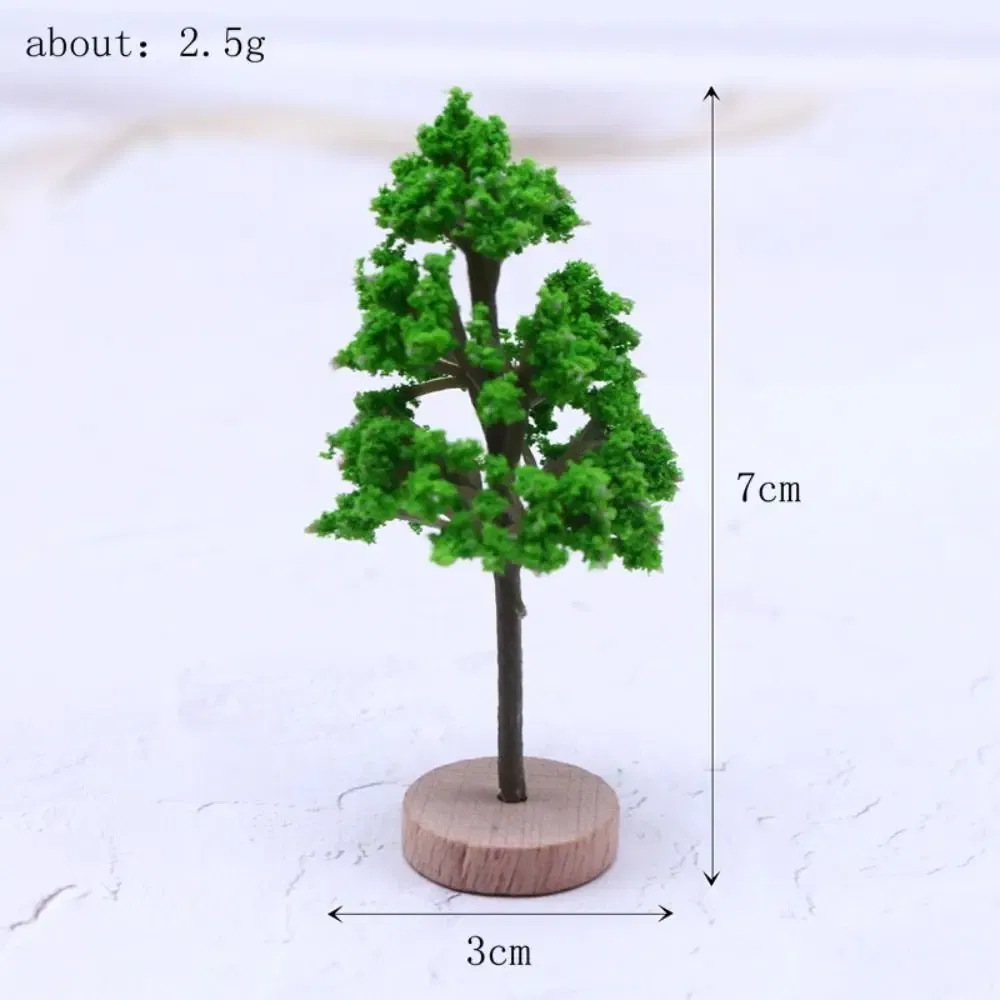 Color: DEEP BLUE - Artificial Moss Rocks/Wooden Base Model Trees Simulation Plastic Dollhouse Mini Tree Natural Green Bonsai Figurine