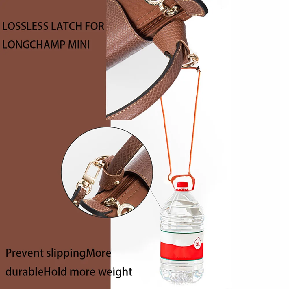 Color: black - 1 Set Bag Strap For Longchamp Mini Punch-free Genuine Leather Shoulder Strap Set Transformation Crossbody Strap Bag Accessories
