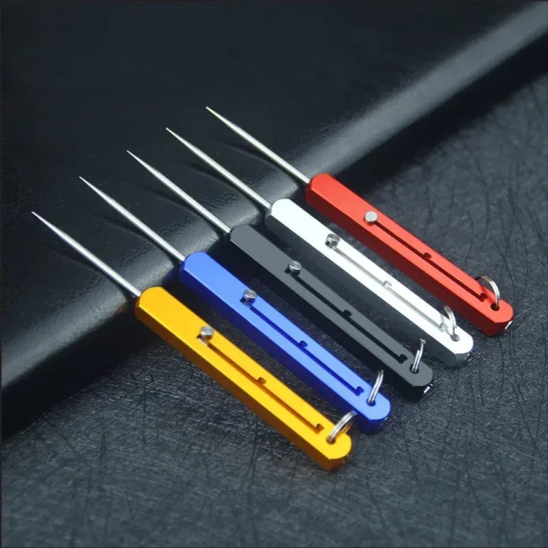Color: Blue - Rectangular Telescopic Integrated Toothpick And Tooth Picking Tool, Multifunctional Single Head Fruit Pick Toothpick