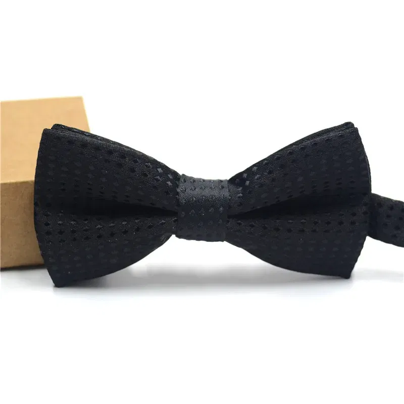 Color: Lavender - Korean Formal Dress Dots Bow Ties For Kids Business Bowknot Bridegroom Best Man Bowties Polka Dot Butterfly Cute Neckties Gift